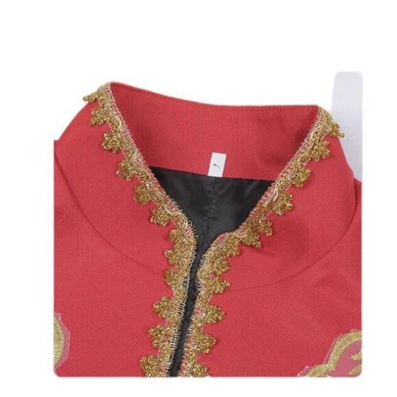 CloudStyle Slim Fit Men's XL Royal Style Red Gold Tuxedo Holiday Wedding Cruise - Picture 11 of 16